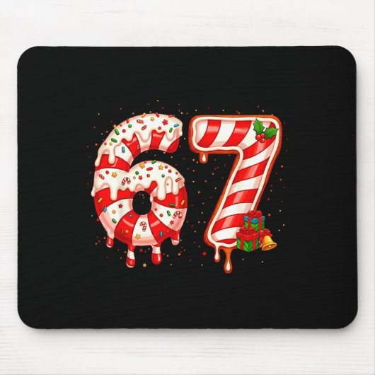 67 Meme Six Seven Merry Christmas Xmas Cream Drip Mousepad (Vorne)