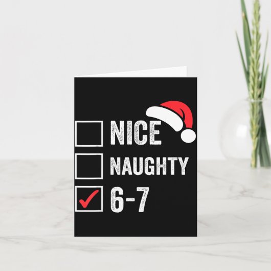 67 Meme Six Seven Nice Naughty Christmas For Men W Karte (Vorderseite)
