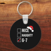67 Meme Six Seven Nice Naughty Christmas For Men W Schlüsselanhänger (Vorderseite)