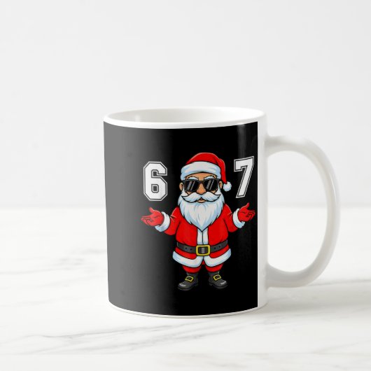 67 Meme Six Seven Number 6 7 6 7 Funny Santa Xmas Kaffeetasse (Rechts)
