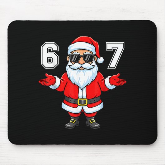 67 Meme Six Seven Number 6 7 6 7 Funny Santa Xmas Mousepad (Vorne)