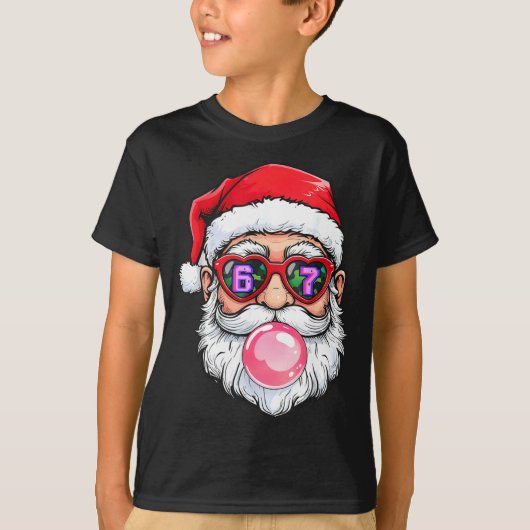 67 Meme Six Seven Number 6-7 6 7 Funny Santa Xmas  T-Shirt (Vorderseite)