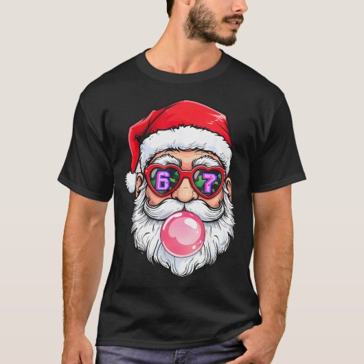 67 Meme Six Seven Number 6-7 6 7 Funny Santa Xmas  T-Shirt (Vorderseite)