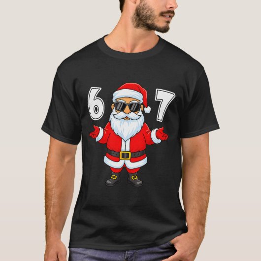 67 Meme Six Seven Number 6 7 Funny Santa Xmas Chri T-Shirt (Vorderseite)