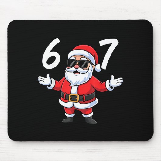 67 Meme Six Seven Number 6 7 Santa Xmas Christmas  Mousepad (Vorne)