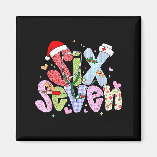 67 Meme Six Seven Nurse Christmas Funny Nursing Wo Magnet (Vorne)