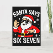 67 Meme Six Seven Santa Funny Christmas Gen Z Alph Karte (Vorderseite)