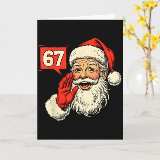 67 Meme Six Seven Santa Funny Christmas Gen Z Alph Karte (Gelbe Blume)