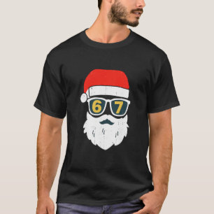 67 Meme Six Seven Santa Gesicht Kinder Männer Jung T-Shirt