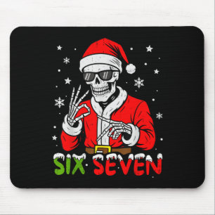 67 Meme Six Seven Skelett Santa Lustiges Weihnacht Mousepad