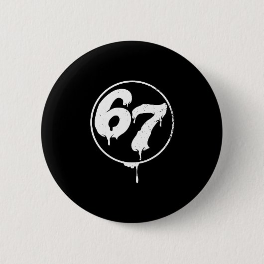 67 Meme Six Seven Urne Graffiti-Stil  Button (Vorderseite)