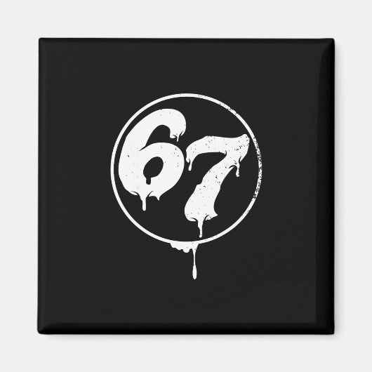 67 Meme Six Seven Urne Graffiti-Stil Magnet (Vorne)