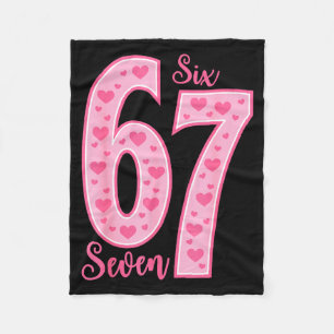 67 Meme Six Seven Valentinstage Fleecedecke