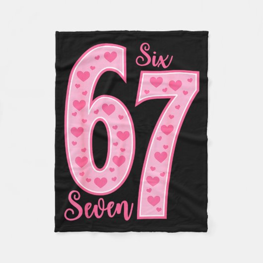 67 Meme Six Seven Valentinstage  Fleecedecke (Vorderseite)