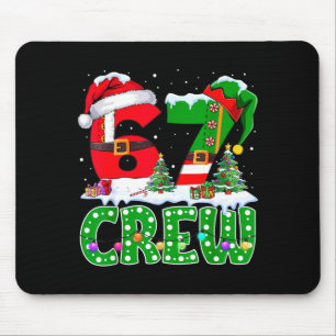 67 Meme Six Seven Weihnachts-Crew Xmas Lichter Fam Mousepad