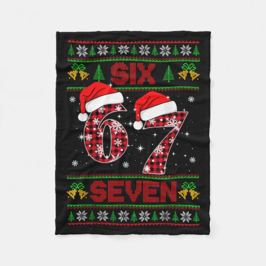 67 Meme Six Seven Weihnachts hässlicher Pullover f Fleecedecke (Vorderseite)