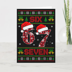 67 Meme Six Seven Weihnachts hässlicher Pullover f Karte