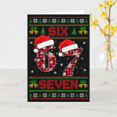 67 Meme Six Seven Weihnachts hässlicher Pullover f Karte (Gelbe Blume)