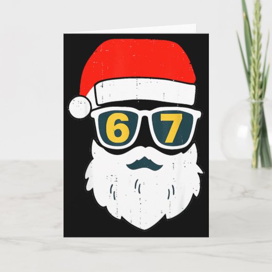 67 Meme Six Seven Weihnachtsmann-Gesicht Kinder Mä Karte (Vorderseite)