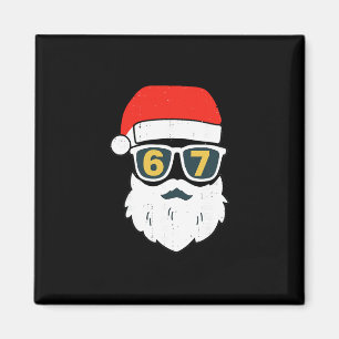 67 Meme Six Seven Weihnachtsmann-Gesicht Kinder Mä Magnet