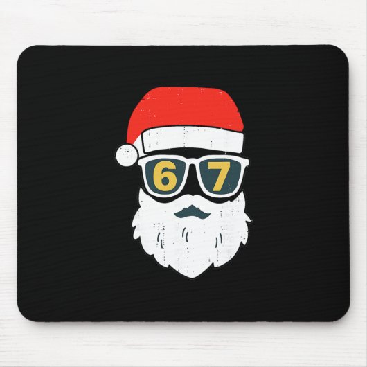 67 Meme Six Seven Weihnachtsmann-Gesicht Kinder Mä Mousepad (Vorne)