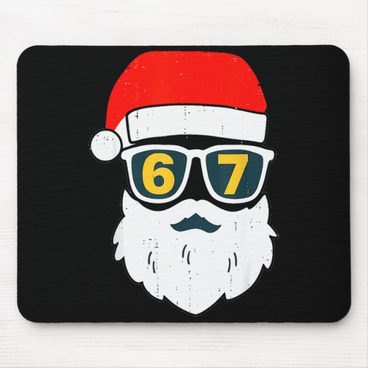 67 Meme Six Seven Weihnachtsmann-Gesicht Kinder Mä Mousepad (Vorne)