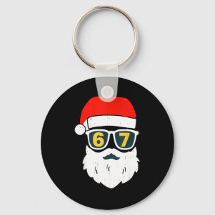 67 Meme Six Seven Weihnachtsmann-Gesicht Kinder Mä Schlüsselanhänger