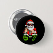 67 Meme Six Seven Weihnachtsmann Lustiges Weihnach Button (Vorne & Hinten)
