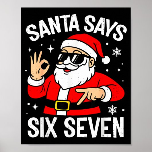 67 Meme Six Seven Weihnachtsmann Lustiges Weihnach Poster (Vorne)