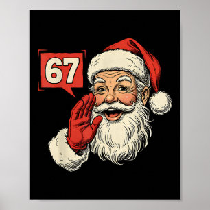 67 Meme Six Seven Weihnachtsmann Lustiges Weihnach Poster