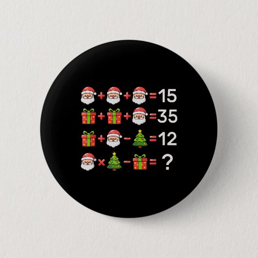 67 Meme Six Seven Weihnachtsmathematik-Gleichung X Button (Vorderseite)