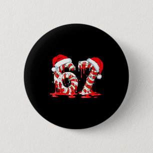 67 Meme Six Seven Zuckerstangen tropfen Weihnachts Button