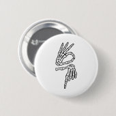 67 Meme Skeleton Hand 6 7 Halloween Six Seven _1  Button (Vorne & Hinten)