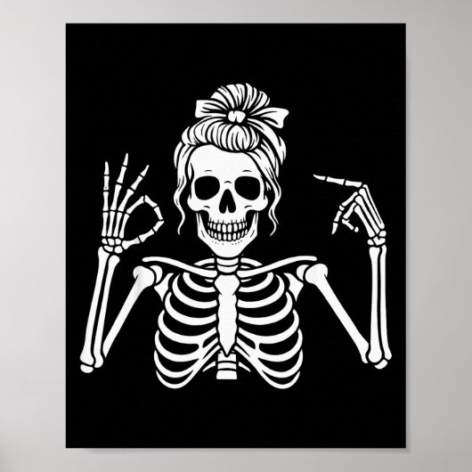 67 Meme Skeleton Hand 6 7 Halloween Six Seven Funn Poster (Vorne)