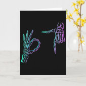 67 Meme Skeleton Hand 6 7 Halloween Six Seven  Karte (Gelbe Blume)