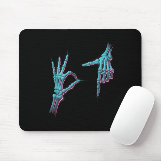 67 Meme Skeleton Hand 6 7 Halloween Six Sieben Fun Mousepad (Mit Mouse)