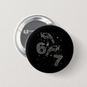 67 Meme Skeleton Hand Funny Halloween Six Seven Te Button (Vorne & Hinten)