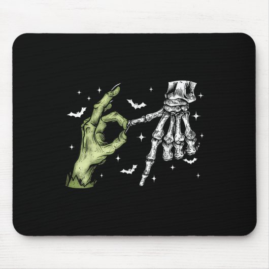67 Meme Skeleton Zombie Hand 6 7 Halloween Six Sev Mousepad (Vorne)