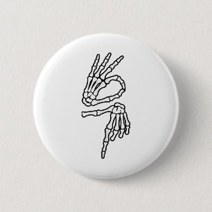 67 Meme Skelett Hand 6 7 Halloween Sechs Sieben _1 Button
