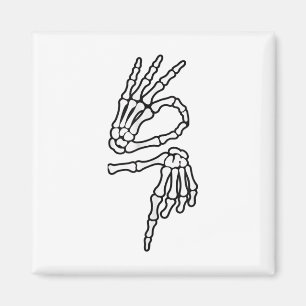 67 Meme Skelett Hand 6 7 Halloween Sechs Sieben _1 Magnet