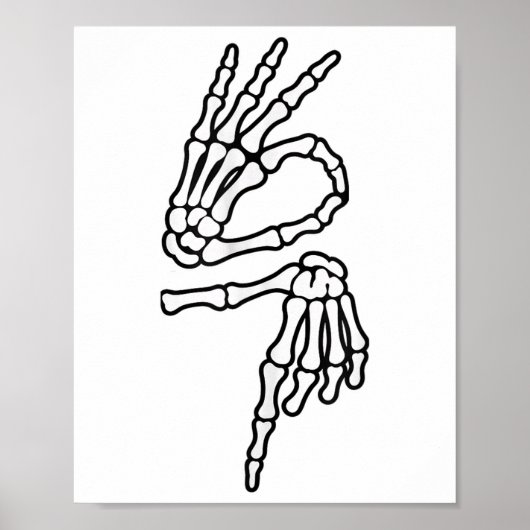 67 Meme Skelett Hand 6 7 Halloween Sechs Sieben _1 Poster (Vorne)