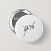 67 Meme Skelett Hand 6 7 Halloween Sechs Sieben  Button (Vorne & Hinten)