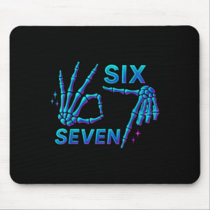 67 Meme Skelett Hand 6 7 Halloween Sechs Sieben Lu Mousepad