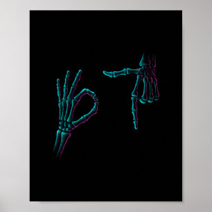 67 Meme Skelett Hand 6 7 Halloween Sechs Sieben Lu Poster