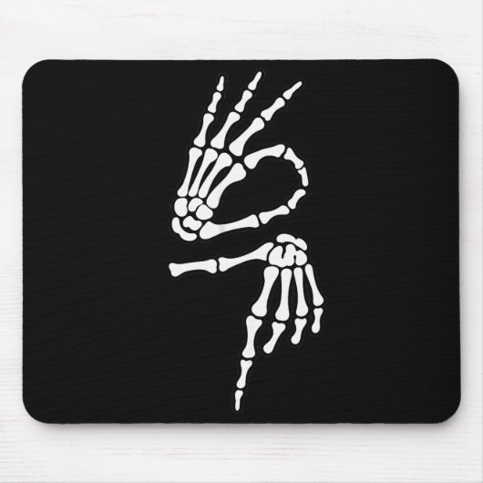 67 Meme Skelett Hand 6 7 Halloween Sechs Sieben  Mousepad (Vorne)