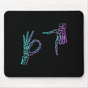 67 Meme Skelett Hand 6 7 Halloween Sechs Sieben T- Mousepad