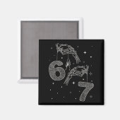 67 Meme Skelett Hand Funny Halloween Sechs Sieben Magnet (Vorderseite/Rückseite)