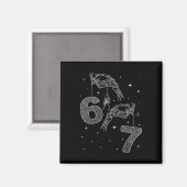 67 Meme Skelett Hand Funny Halloween Six Seven Te Magnet (Vorderseite/Rückseite)