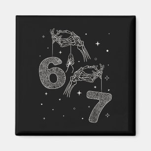 67 Meme Skelett Hand Funny Halloween Six Seven Te Magnet