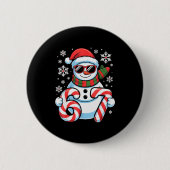 67 Meme Snowman Brainrot Funny Christmas Kids Boys Button (Vorderseite)
